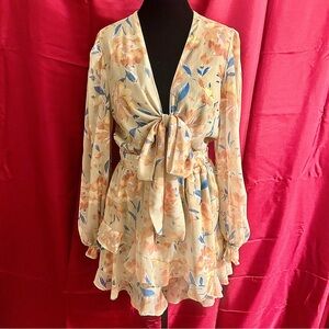 Floral Tie-Front Romper